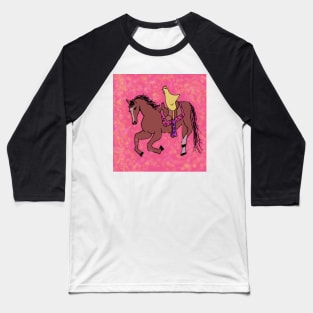Chicken riding a horse flower Baseball T-Shirt